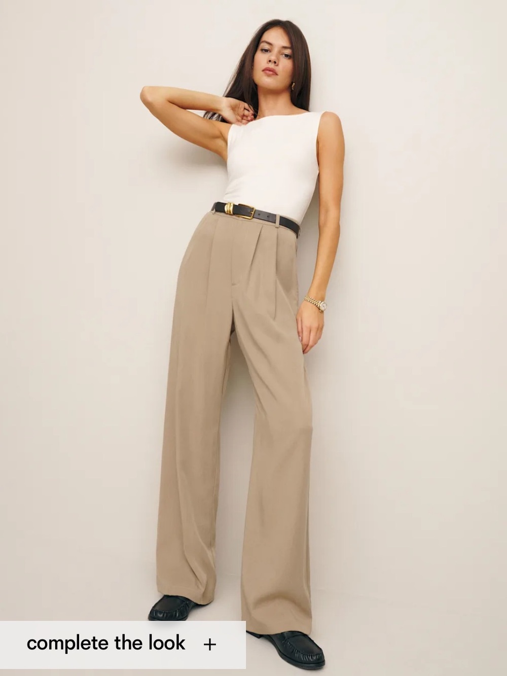 Reformation Mason Pant in Khaki